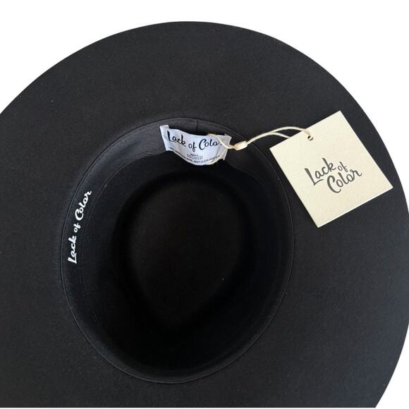 Lack of Color The Phoenix Black Australian Wool Boater Hat Size Small 55CM NWT - Picture 6 of 8